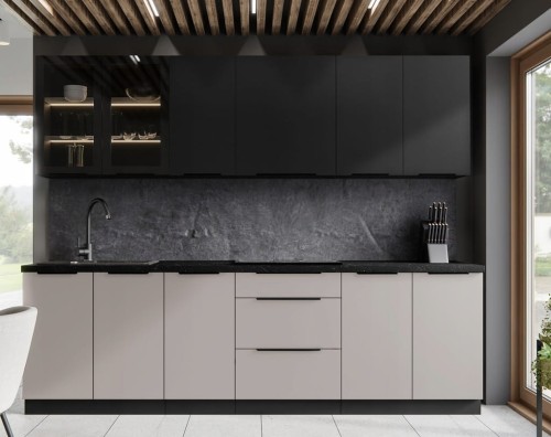 Przejdź do produktu Meble kuchenne, kuchnia modułowa deco / kaszmir, zestaw 260 cm