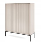 Komoda dwudrzwiowa ZANZI 104 x 125 x 39 cm, lamele KASZMIR / CZARNY STELAŻ