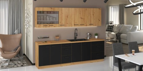 Przejdź do produktu Zestaw mebli kuchennych Nela, kuchnia 260 cm z blatem