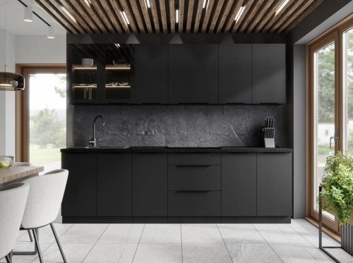 Przejdź do produktu Meble kuchenne modułowe z blatem, kuchnia DECO 260 cm