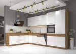 Meble kuchenne narożne, kuchnia Sara 2,1 x 3,5 m biały połysk