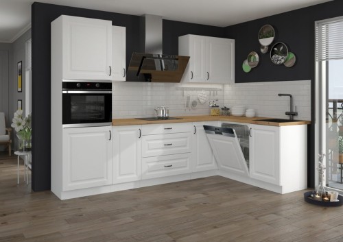 Przejdź do produktu Meble kuchenne modułowe, kuchnia narożna ATENA 285 / 170 cm, z blatem