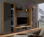 Meble do salonu, pokoju Meblościanka Selena XL -6 kolorów grafit/dąb lefkas