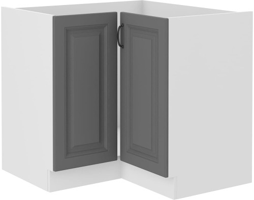 Przejdź do produktu Szafka narożna dolna 90 x 90 cm ATENA 2F BB Szary front / Biały korpus