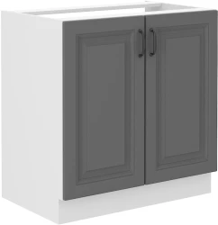 Szafka dolna 80 cm ATENA 80 ZL 2F BB zabudowa pod zlew Szary front / Biały korpus