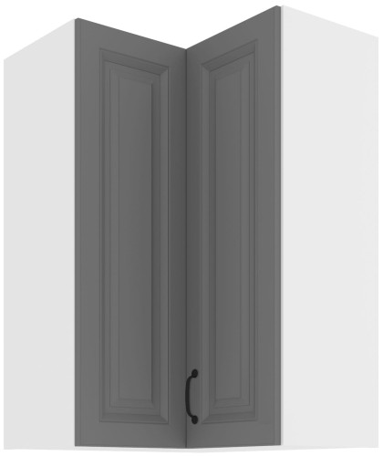 Przejdź do produktu Szafka górna narożna 60 x 60 cm GN-90 2F (90°) ATENA Szary front / Biały korpus