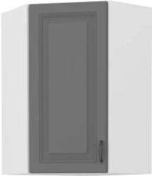 Szafka górna narożna 60 x 60 cm GN-90 1F (45°)  ATENA Szary front / Biały korpus