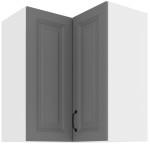 Szafka górna narożna 60 x 60 cm GN-72 2F (90°) ATENA Szary front / Biały korpus