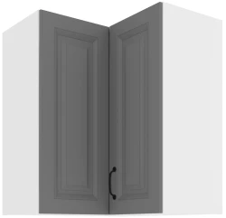 Szafka górna narożna 60 x 60 cm GN-72 2F (90°) ATENA Szary front / Biały korpus