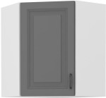 Szafka górna narożna 60 x 60 cm GN-72 1F (45°)  ATENA Szary front / Biały korpus 
