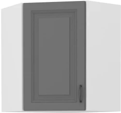 Szafka górna narożna 60 x 60 cm GN-72 1F (45°)  ATENA Szary front / Biały korpus 