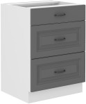 Szafka dolna 60 cm 60 D 3S BB ATENA Szary front / Biały korpus