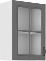 Szafka górna witryna 40cm ATENA 40 GS-72 1F Szary front / Biały korpus
