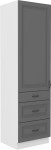 Szafka kuchenna słupek 60 DKS-210 3S 1F ATENA Szary front / Biały korpus