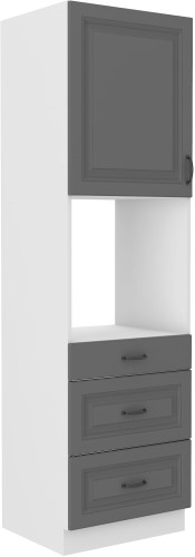 Przejdź do produktu Szafka kuchenna słupek 60 DPS-210 3S 1F ATENA Szary front / Biały korpus