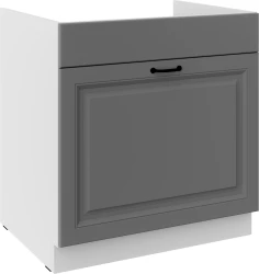 Szafka dolna 80 ZL 1S BB ATENA zabudowa pod zlew Szary front / Biały korpus