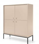 Komoda 4D SZAFIR 104 x 125 x 39 cm meble do salonu, Beż / Czarny stelaż