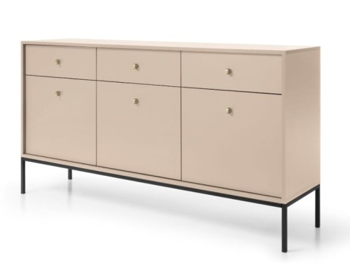 Przejdź do produktu Komoda 3D 3S SZAFIR 154 x 83 x 39 cm meble do salonu Beż / Czarny stelaż