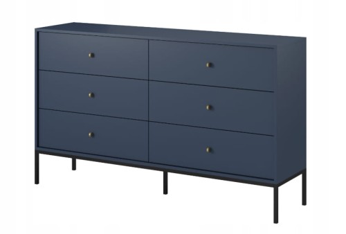 Przejdź do produktu Komoda 6S SZAFIR 154 x 91 x 39 cm meble do salonu, Granat / Czarny stelaż