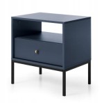 Szafka nocna SZAFIR 54 x 56 x 39cm meble do sypialni Granat / Czarny stelaż