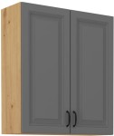 Szafka górna 80 cm ATENA 80 G - 90 2F Szary mat / Dąb Artisan