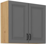 Szafka górna 80 cm ATENA 80 G - 72 2F Szary mat / Dąb Artisan