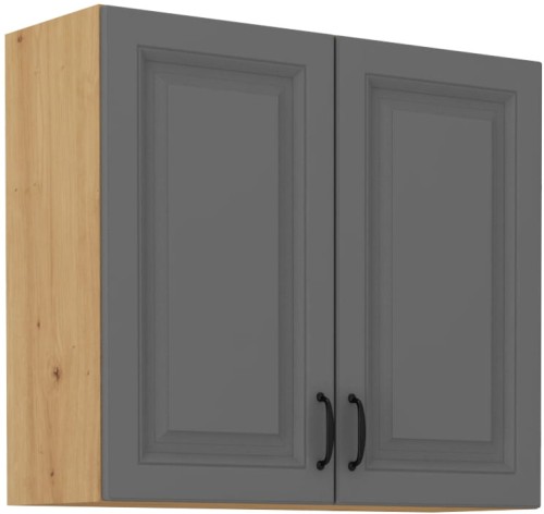 Przejdź do produktu Szafka górna 80 cm ATENA 80 G - 72 2F Szary mat / Dąb Artisan