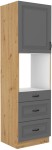 Szafka kuchenna słupek 60 DPS-210 3S 1F ATENA Szary mat / Dąb Artisan
