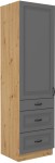 Szafka kuchenna słupek 60 DKS-210 3S 1F ATENA Szary mat / Dąb Artisan