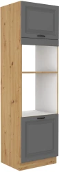 Szafka kuchenna słupek 60 DPM-210 2F ATENA Szary mat /  Dąb Artisan