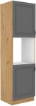 Szafka kuchenna słupek 60 DP-210 2F ATENA Szary mat / Dąb Artisan