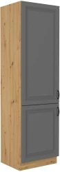 Szafka kuchenna słupek 60 DK-210 2F ATENA Szary mat /  Dąb Artisan