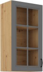 Szafka górna witryna 40cm ATENA 40 GS-90 1F Szary mat / Dąb Artisan