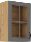 Szafka górna witryna 40cm ATENA 40 GS-72 1F Szary mat / Dąb Artisan