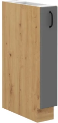 Szafka dolna 15 cm CARGO ATENA 15 D CARGO BB wysuwana z koszem Szary mat / Dąb Artisan