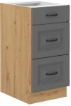 Szafka dolna 40 cm ATENA 40 D 3S BB Szary mat / Dąb Artisan