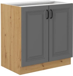 Szafka dolna 80 cm ATENA 80 D 2F BB  Szary mat / Dąb Artisan