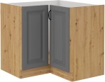 Szafka narożna dolna 90 x 90 cm ATENA 2F BB Szary mat / Dąb Artisan
