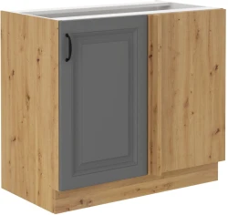 Szafka dolna narożna 105 ND 1F BB ATENA Szary mat / Dąb Artisan