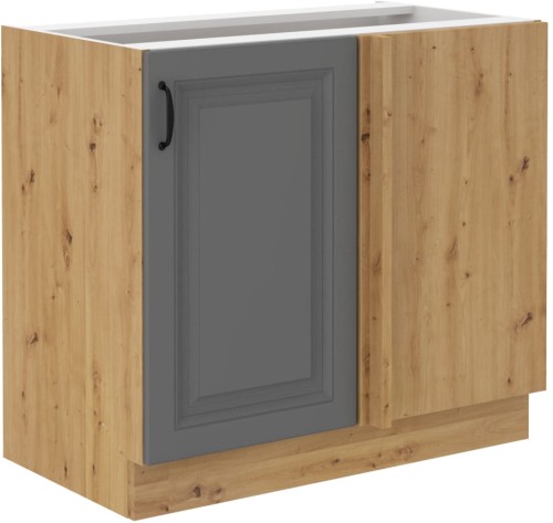 Przejdź do produktu Szafka dolna narożna 105 ND 1F BB ATENA Szary mat / Dąb Artisan